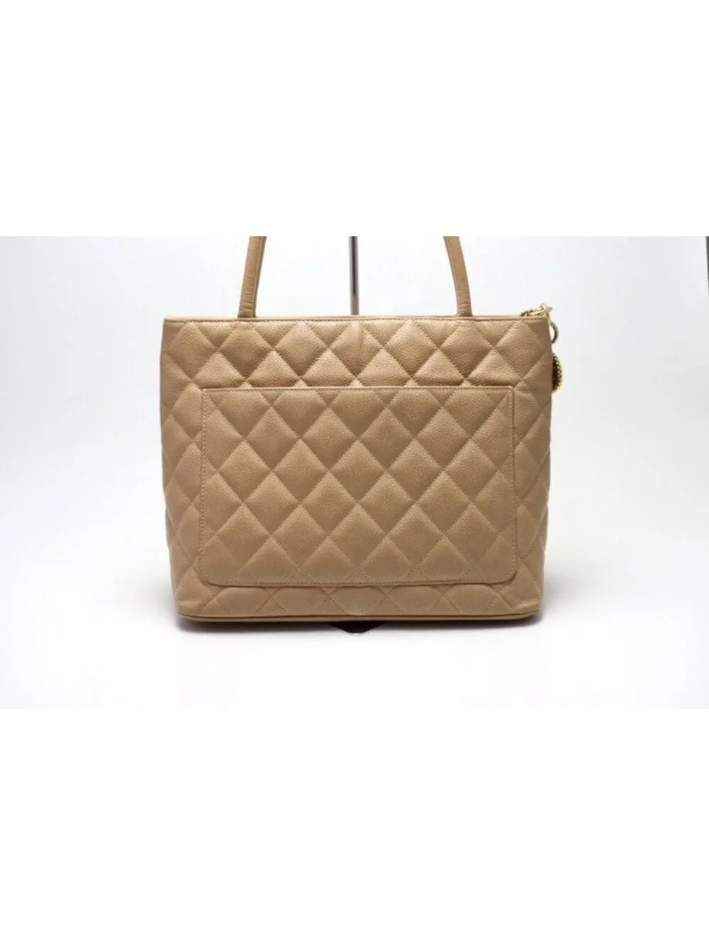 Chanel Caviar Leather Quilted Jumbo CC Logo Reissue Tote